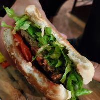 Vegan burger at Scholars Lounge Irish Pub in Rome