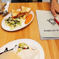 Yummy food + feline companionship (Kalina) at Katzencafe Miezhaus in Bielefeld