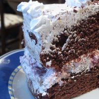 Black forest gateau (vegan) at Katzencafe Miezhaus in Bielefeld