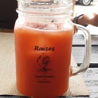Watermelon and strawberry natural juice at Raizes in Quarteira