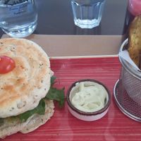 Black bean and quinoa burger at Raizes in Quarteira