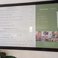 Menu at Raizes in Quarteira