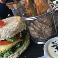 Bean and Quinoa Burger  at Raizes in Quarteira