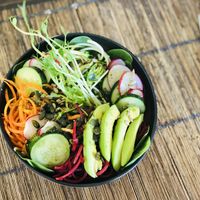 Raw buddha bowl  at Raizes in Quarteira