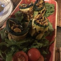 Courgette and chickpea wraps at Raizes in Quarteira