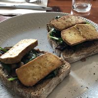 Mushroom toast with smoked tofu! Really good at GiG - Green is Good in Ericeira