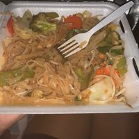 1/4 gone, comes w so many veggies, best pad thai and thai restaurant ever at Chon Thai Food in Chandler