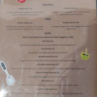 Vegan menu at Chon Thai Food in Chandler
