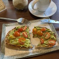 Vegan avocado toast and americano coffee  at Big Bite Home Style Veggie Cafe in Koh Tao