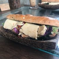 Vegan grilled veggie and cheese sandwich  at Big Bite Home Style Veggie Cafe in Koh Tao