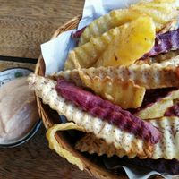 Mixed chips with vegan mayo  at Big Bite Home Style Veggie Cafe in Koh Tao