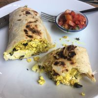 Vegan breakfast burrito at Big Bite Home Style Veggie Cafe in Koh Tao