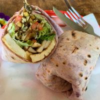vegan Burmese tea leaf salad wrap at Big Bite Home Style Veggie Cafe in Koh Tao