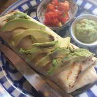 Breakfast burritos extra avocado 140+40 at Big Bite Home Style Veggie Cafe in Koh Tao