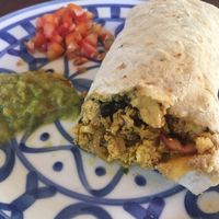 Vegan breakfast burrito  at Big Bite Home Style Veggie Cafe in Koh Tao