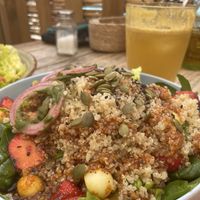 Quinoa and juice  at Nude Cafe in Ibiza