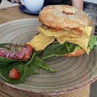 Vegan Bagel sandwich   at Nude Cafe in Ibiza