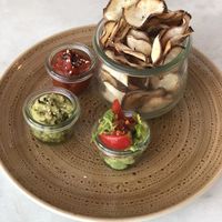 Chips and dip  at Nude Cafe in Ibiza