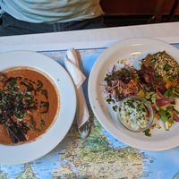 Soup of the day and lasagne at Atlas Bar in Copenhagen