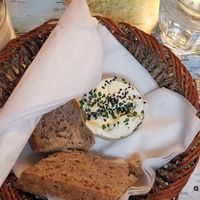 Amazing bread and vegan sea salted butter at Atlas Bar in Copenhagen