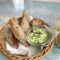 Wholewheat bread with vegan spread   at Atlas Bar in Copenhagen
