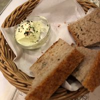 Delicious bread with vegan butter at Atlas Bar in Copenhagen