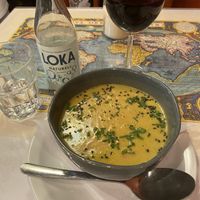 Lemon cauliflower soup  at Atlas Bar in Copenhagen