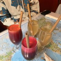 Juices and elderflower drink at Atlas Bar in Copenhagen