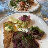 Christmas plate + meatball sandwich  #Veganuary at Atlas Bar in Copenhagen