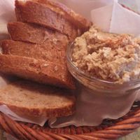Hummus and bread at Atlas Bar in Copenhagen