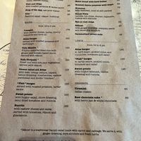 Menu  at Atlas Bar in Copenhagen