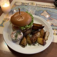 Fish burger  at Atlas Bar in Copenhagen