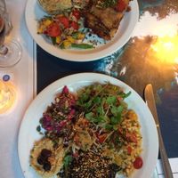 Salads of the day and lasagne at Atlas Bar in Copenhagen