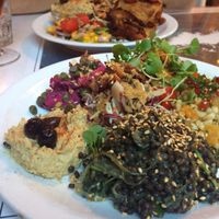 Salads of the day and lasagne at Atlas Bar in Copenhagen