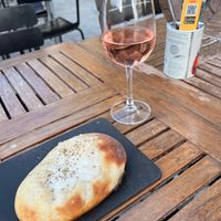 Vegan cheesey garlic express and vegan rose vine  at Pizza Express - Kings Waterfront in Liverpool