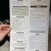 Vegan menu at Pizza Express - Liverpool One in Liverpool