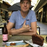 Happy omni eating vegan  at The Organic Food and Wine Deli in Melbourne