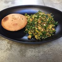 Pumpkin and tofu pie with quinoa salad  at The Organic Food and Wine Deli in Melbourne