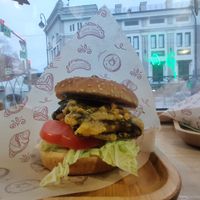 Smoked tofu burger at Green Life Cafe in Kazan