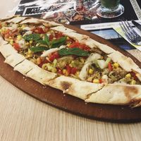 Vegan Turkish Pide  at Pidemex in Istanbul