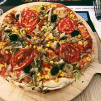 Vegan Pizza with Veggies at Pidemex in Istanbul