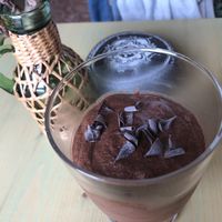 Chocolate mousse made with cacao and aquafaba! at Gaia Loja Restaurante in Rogil
