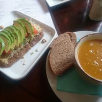 avocado power and daily soup carrot/ginger at Lokaal 16 in Den Burg