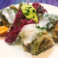 Amazing enchiladas made completely with from scratch with all organic, glutenfree, whole plants at OurPlace in Kapaa