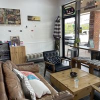 Seating area inside cafe  at Antoinette's Cafe in Buford