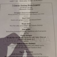 7 course tasting menu at Navadhanya in Cambridge