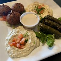 Awesome baba ganoush, tahini sauce, and hummus!!   at Cedars Lebanese Restaurant in Roanoke