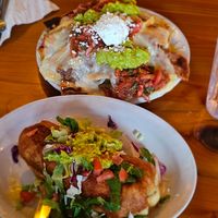 Vegetarian nachos and veggie chimichanga at Polli's in Makawao