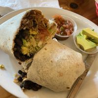 Maui veggie burrito (no dairy) at Polli's in Makawao