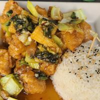 Orange chicken at Yard House in Dallas